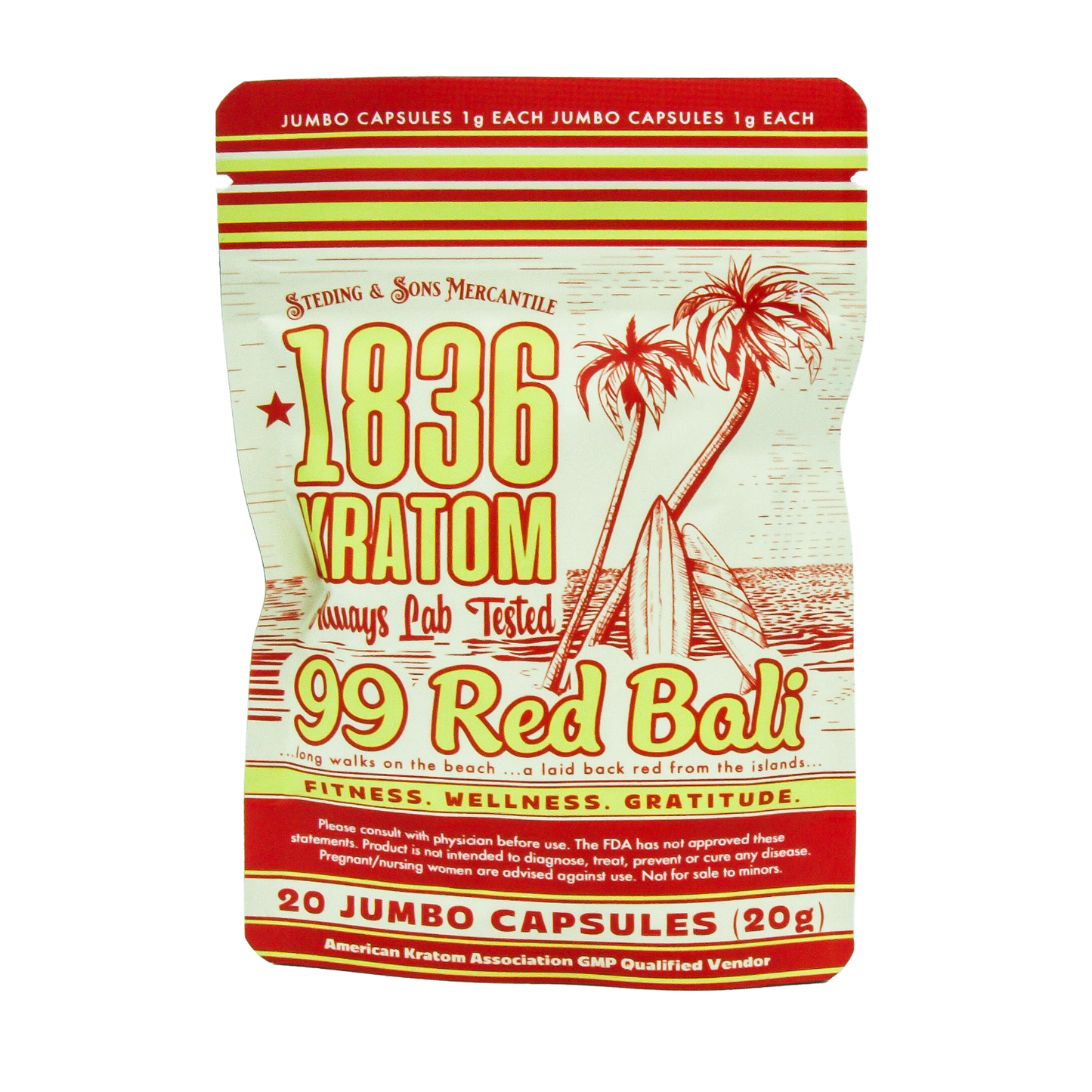 1836 Kratom Capsules - Red Bali