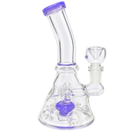 Skyglass - 6" Color Accented Perc Beaker w/ Indents