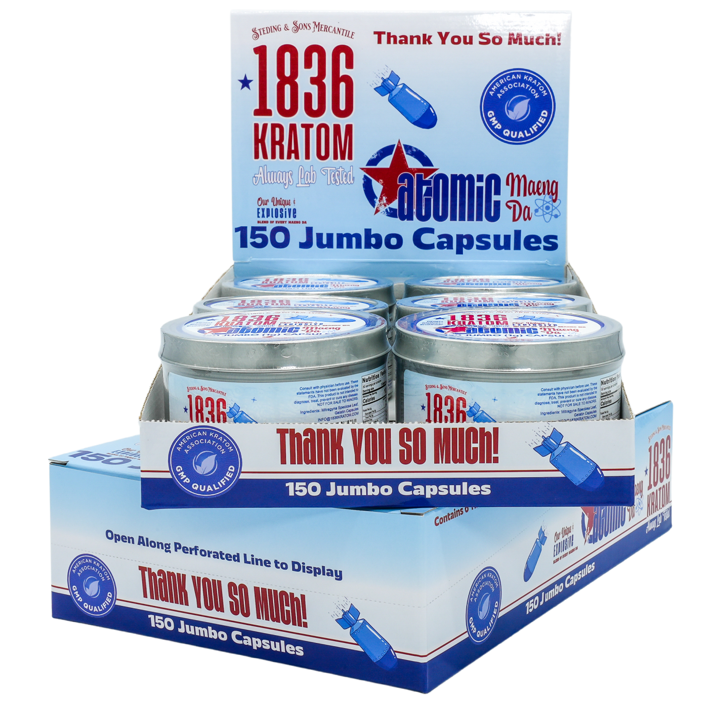 1836 Kratom Capsules - Atomic Maeng Da