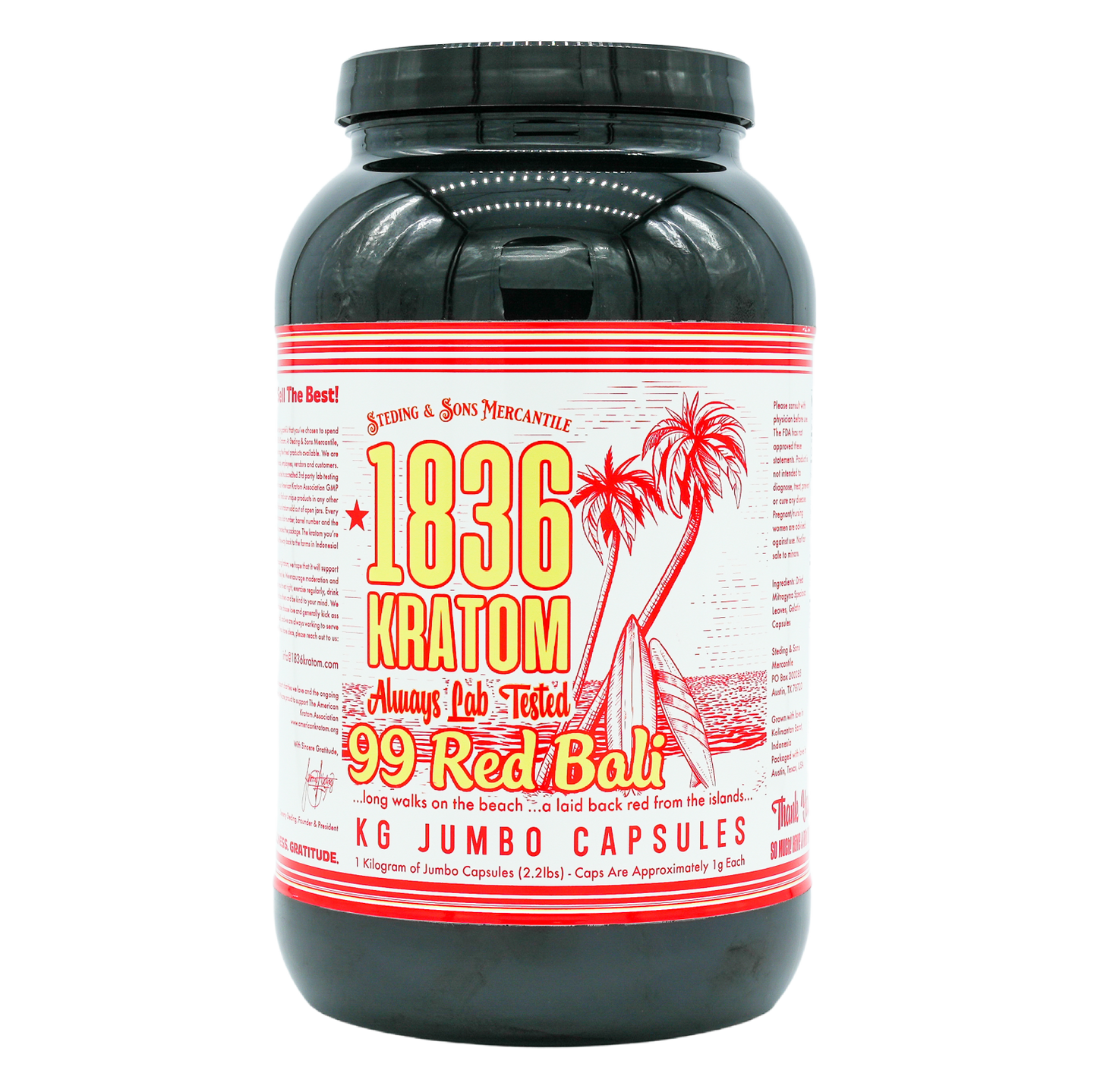 1836 Kratom Capsules - Red Bali