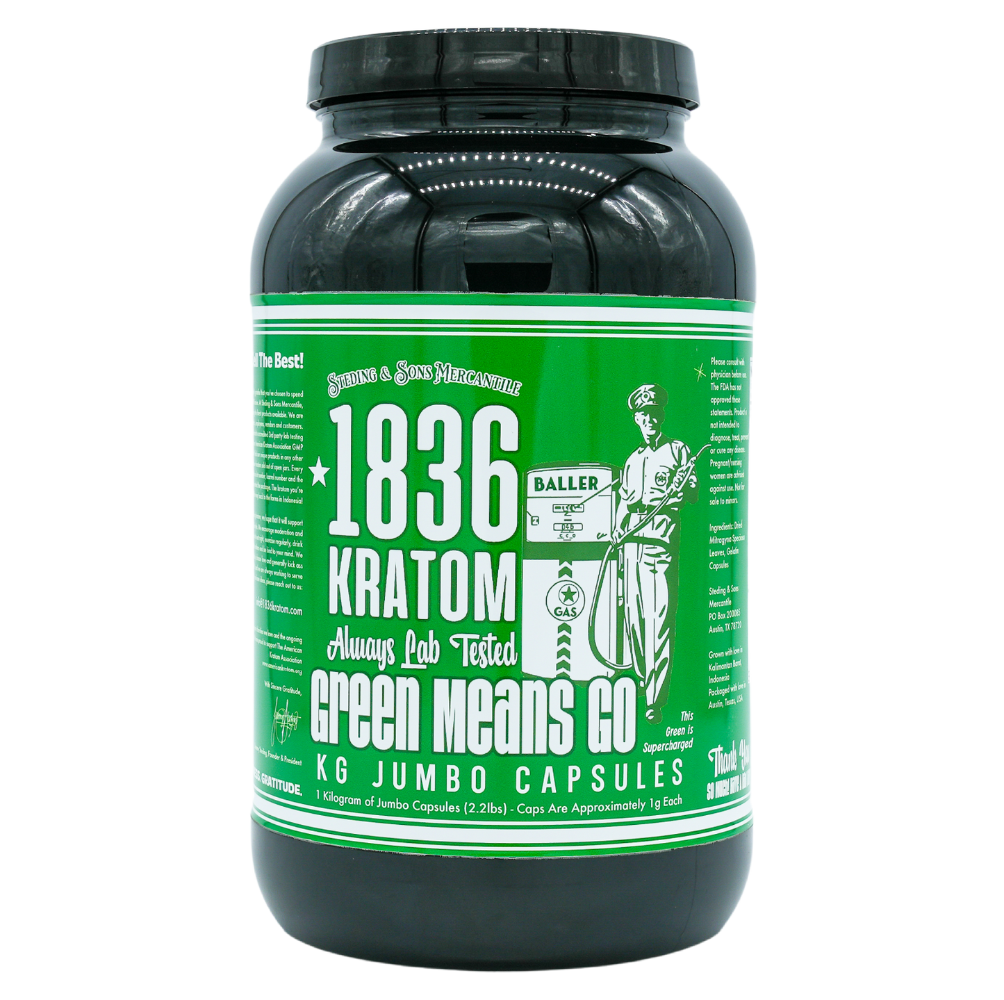 1836 Kratom Capsules - Green Means Go