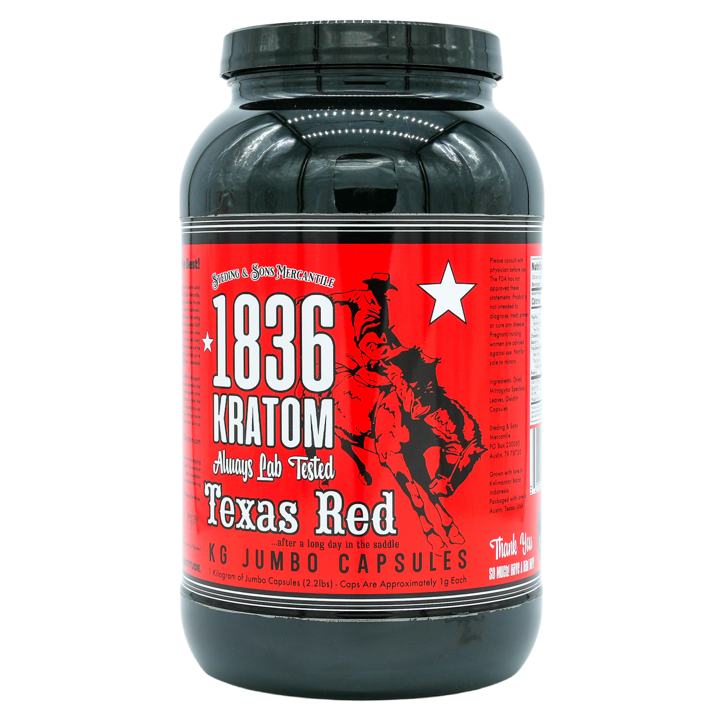 1836 Kratom Capsules - Texas Red