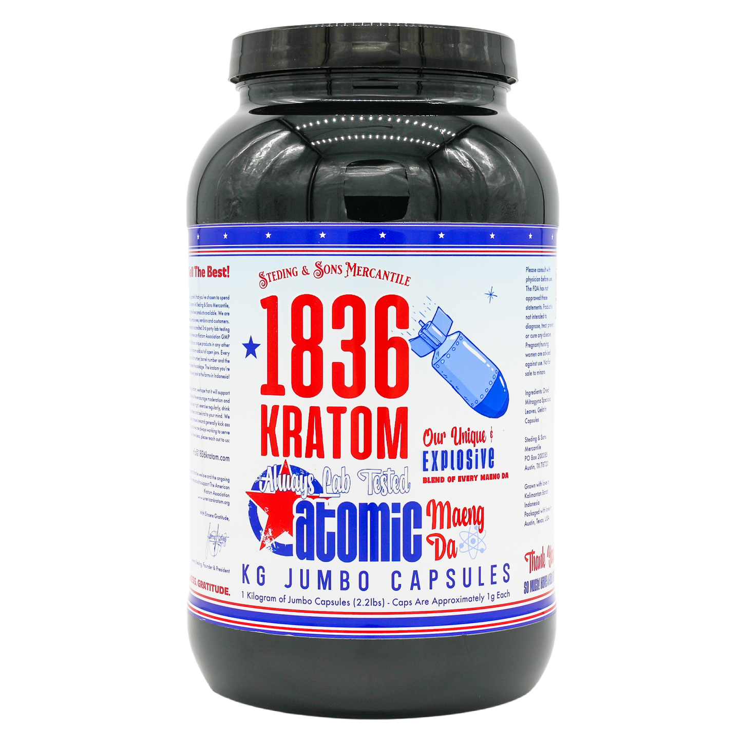 1836 Kratom Capsules - Atomic Maeng Da