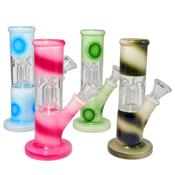 Skyglass - 6" Perc Straight Tube w/Pull Bowl (Asst Colors)