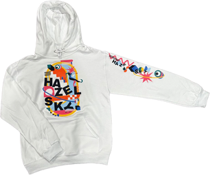 Hazel Sky - Hoodie - White Art Deco