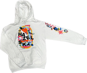 Hazel Sky - Hoodie - White Art Deco