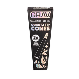 GRAV®- Tall Kings 109mm Quartz Tip Cones, 3pc- 16 Pack POP Display