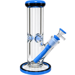Skyglass - 10" 9mm Color Accented Straight Tube w/ Color Bowl and Downstem