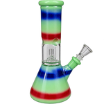 Skyglass - Mini Perc Beaker w/ Pull Bowl & Color Stripes