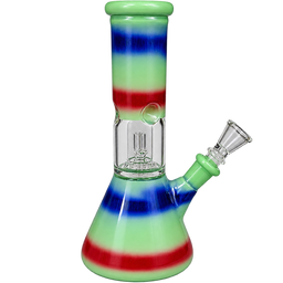 Skyglass - Mini Perc Beaker w/ Pull Bowl & Color Stripes