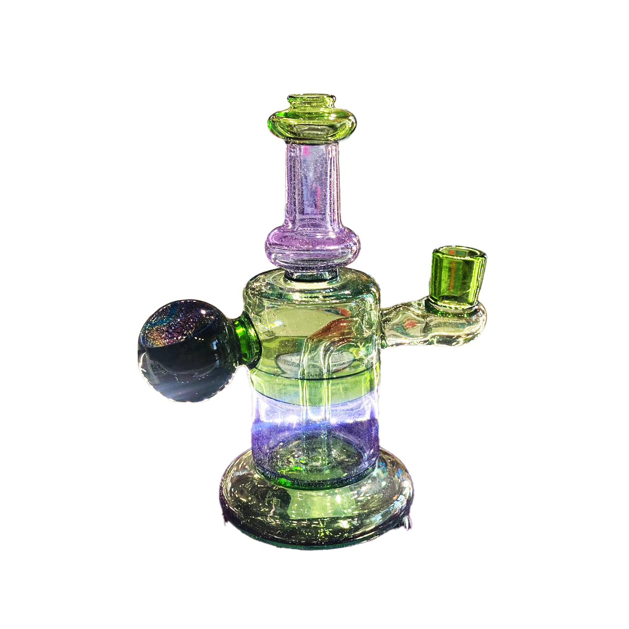 ET Glass - Green Purple, Blue Rig W/ Magnified Marble