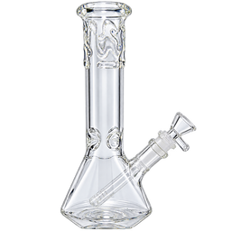Skyglass - 10 "Clear Beaker Water Pipe w/ Design