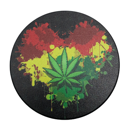 Graphic Grinder (4PC) Painted Rasta Leaf