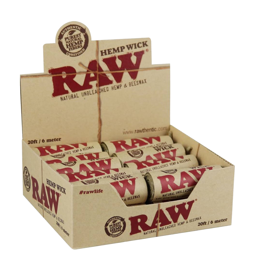 Raw -  Hemp Wick 20ft 20pk