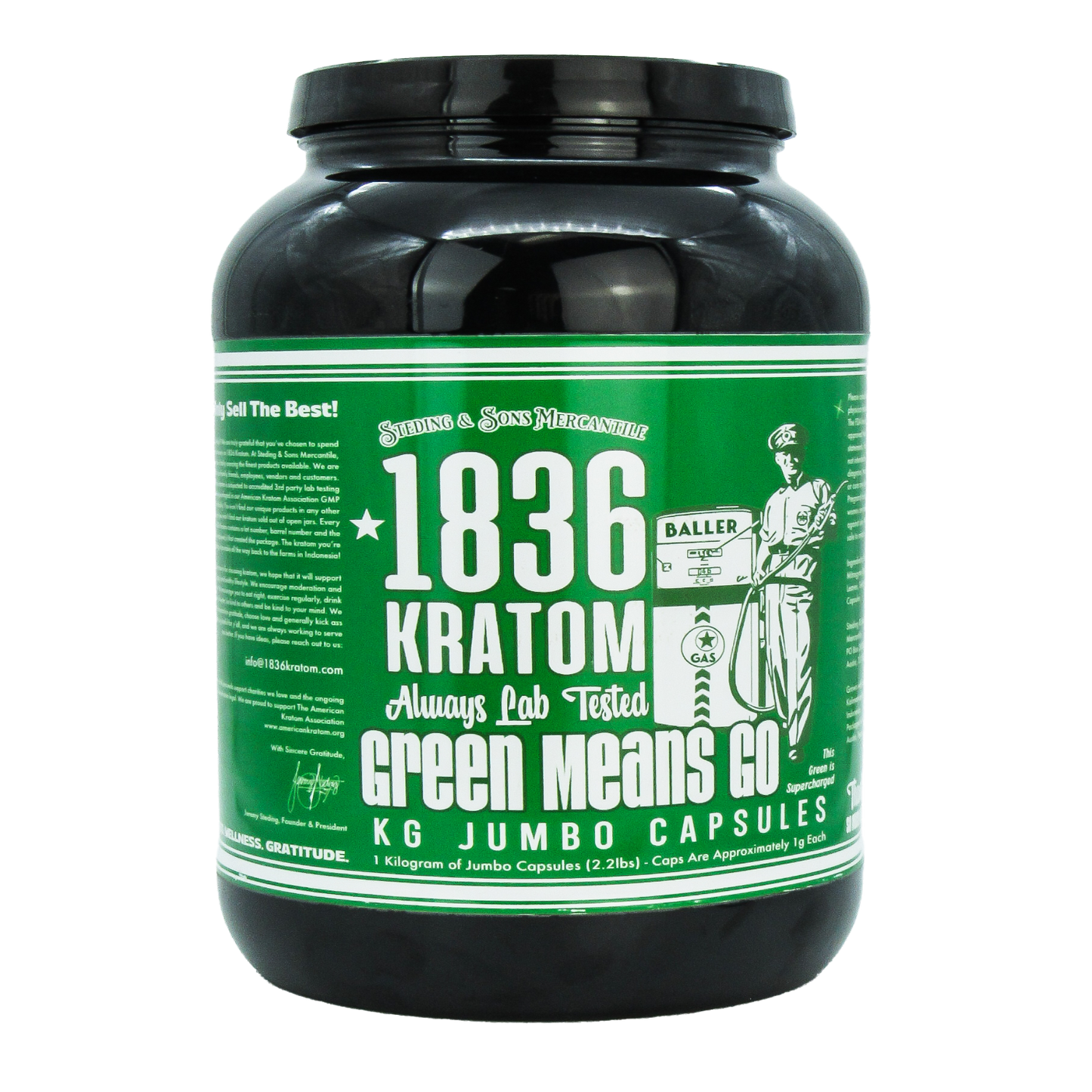 1836 Kratom Capsules - Green Means Go