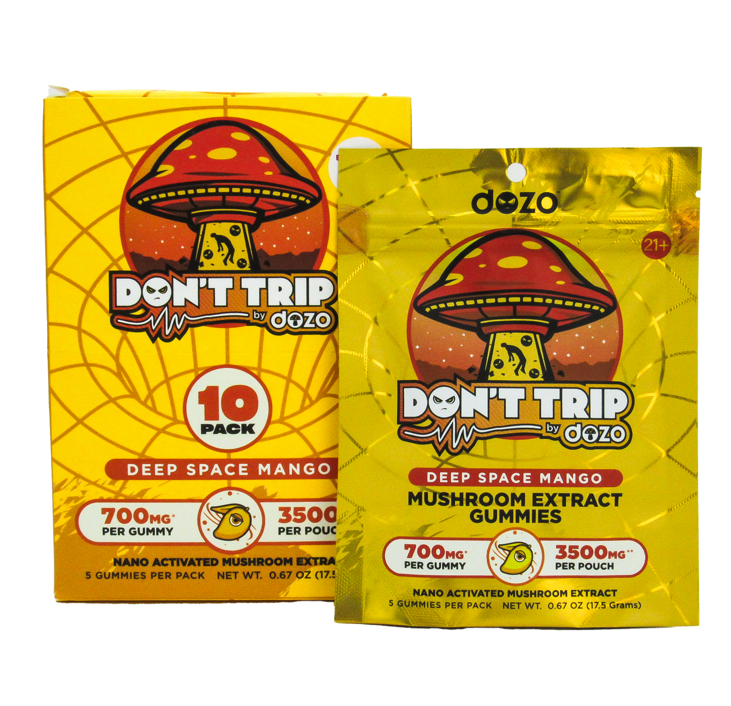 Dozo - "Don't Trip" Mushroom Gummies (10ct Box) - 3500mg per Pouch
