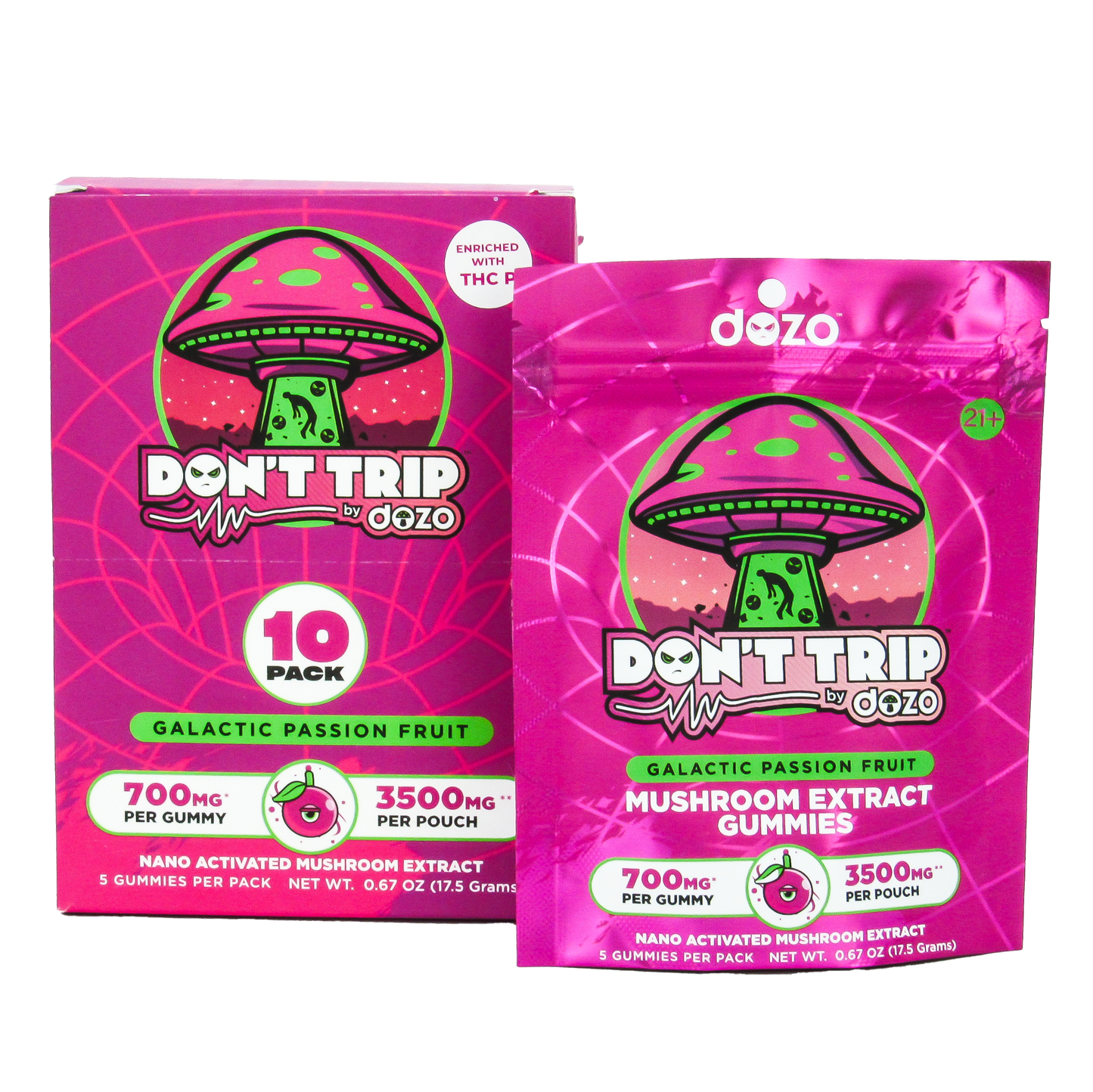 Dozo - "Don't Trip" Mushroom Gummies (10ct Box) - 3500mg per Pouch