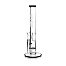 GRAV® - Large Straight Base w/ Disk Water Pipe Black Accents