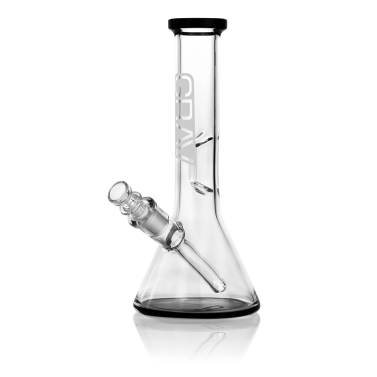 GRAV® - Small Beaker Base Water Pipe (Black Accents)