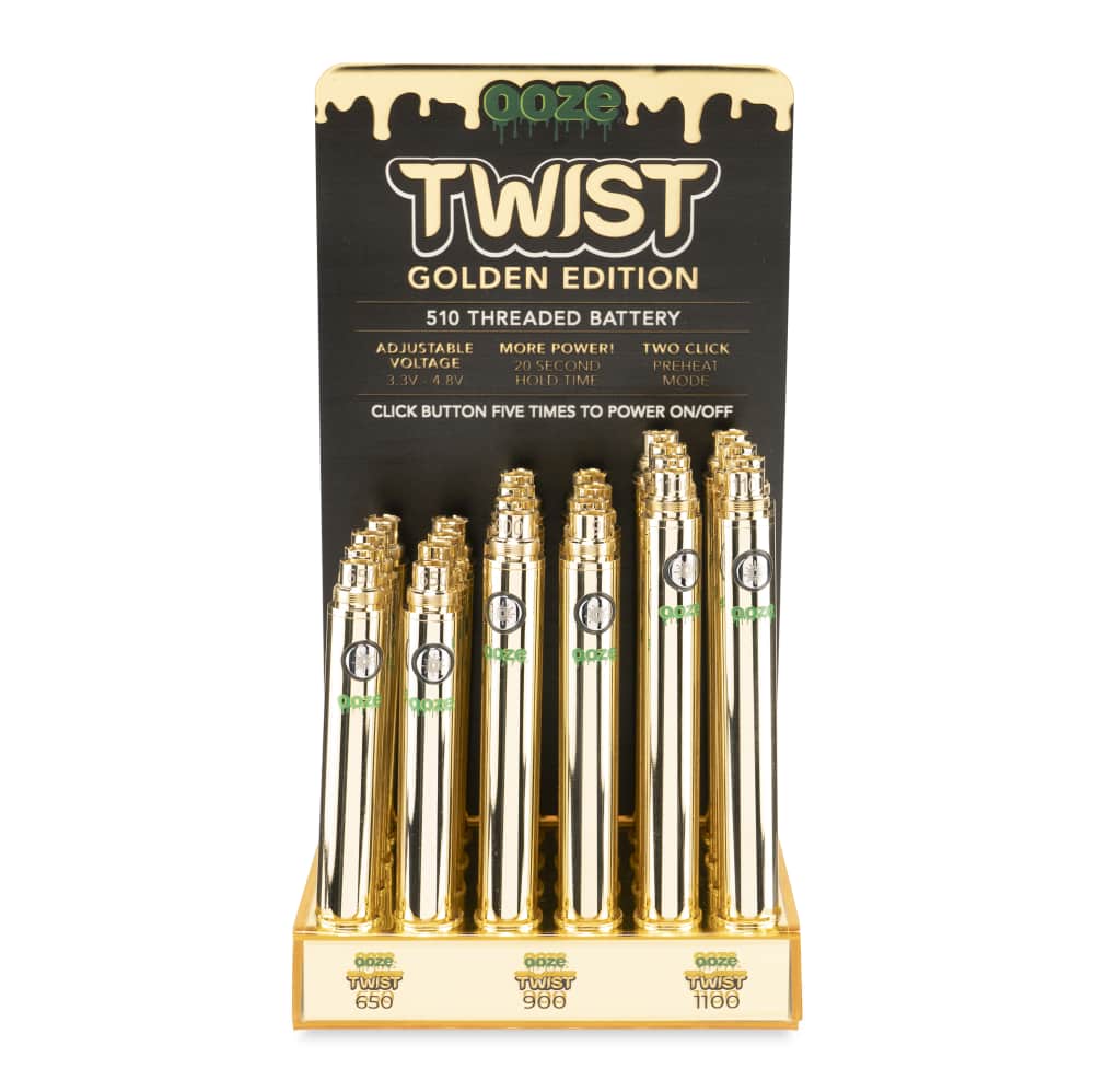 Ooze - Gold Twist Battery Display 24ct