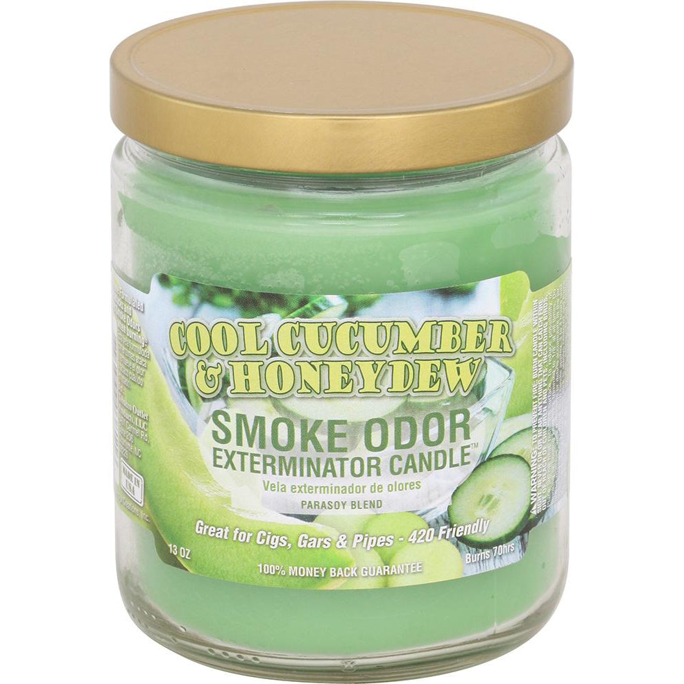 Smoke Odor Candle 13oz Jar - Cool Cucumber Honey Dew