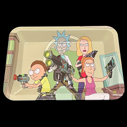 SkyGlass - Small Graphic Rolling Tray - Armed Rick & Morty