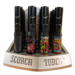 Scorch Torch - Pencil Torch Asst. Black Graffiti/Leaf Designs 12pk Display