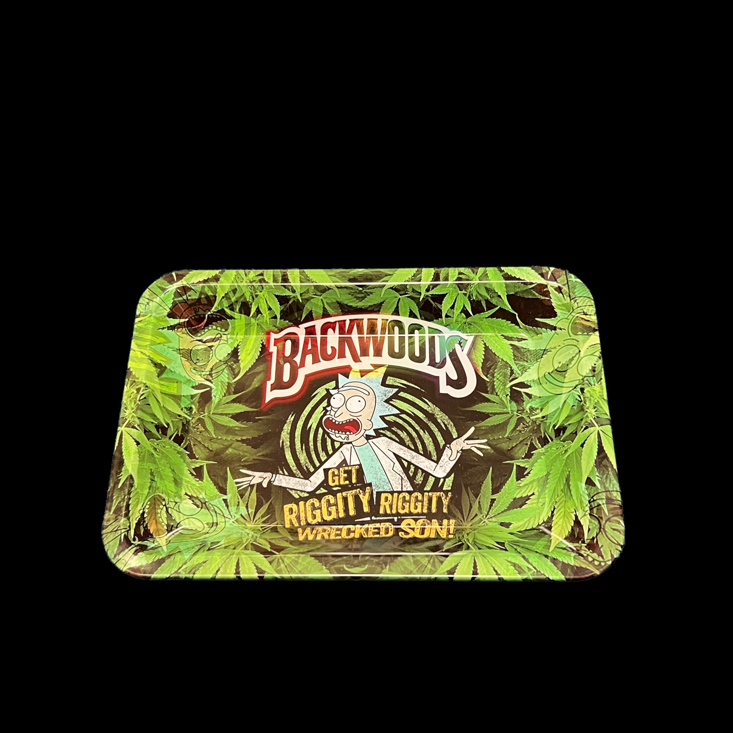 Small Backwoods Graphic Rolling Tray - Rick & Leaves