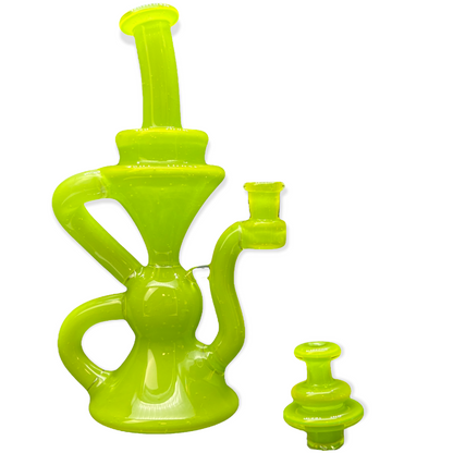 Blob Glass - 10mm 6 Hole Klein Recycler with Matching Cap