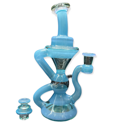 Blob Glass - 10mm 6 Hole Klein Recycler with Matching Cap