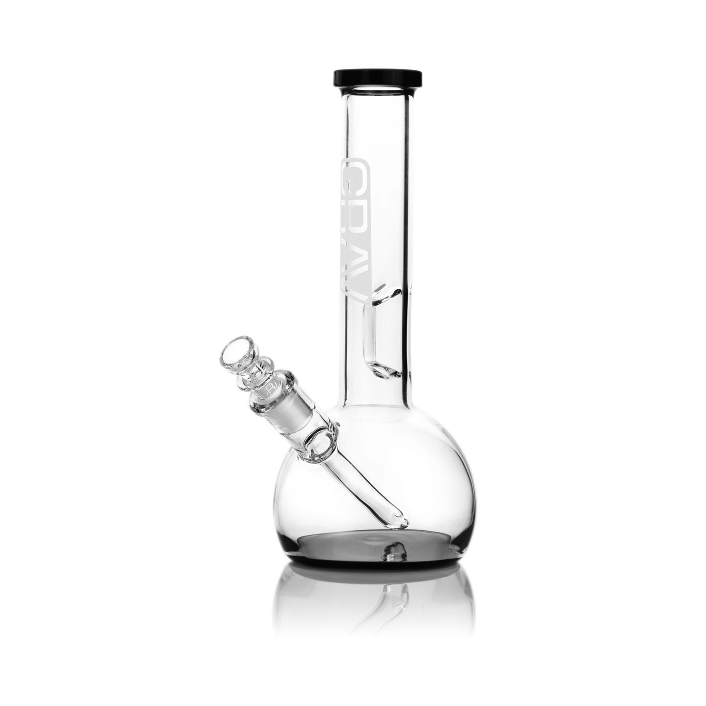 GRAV® - Small Round Base Water Pipe (Black Accent)