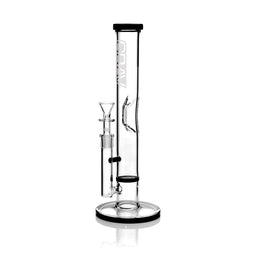 GRAV® - Medium Straight Base with Disc Water Pipe (Black Accents)