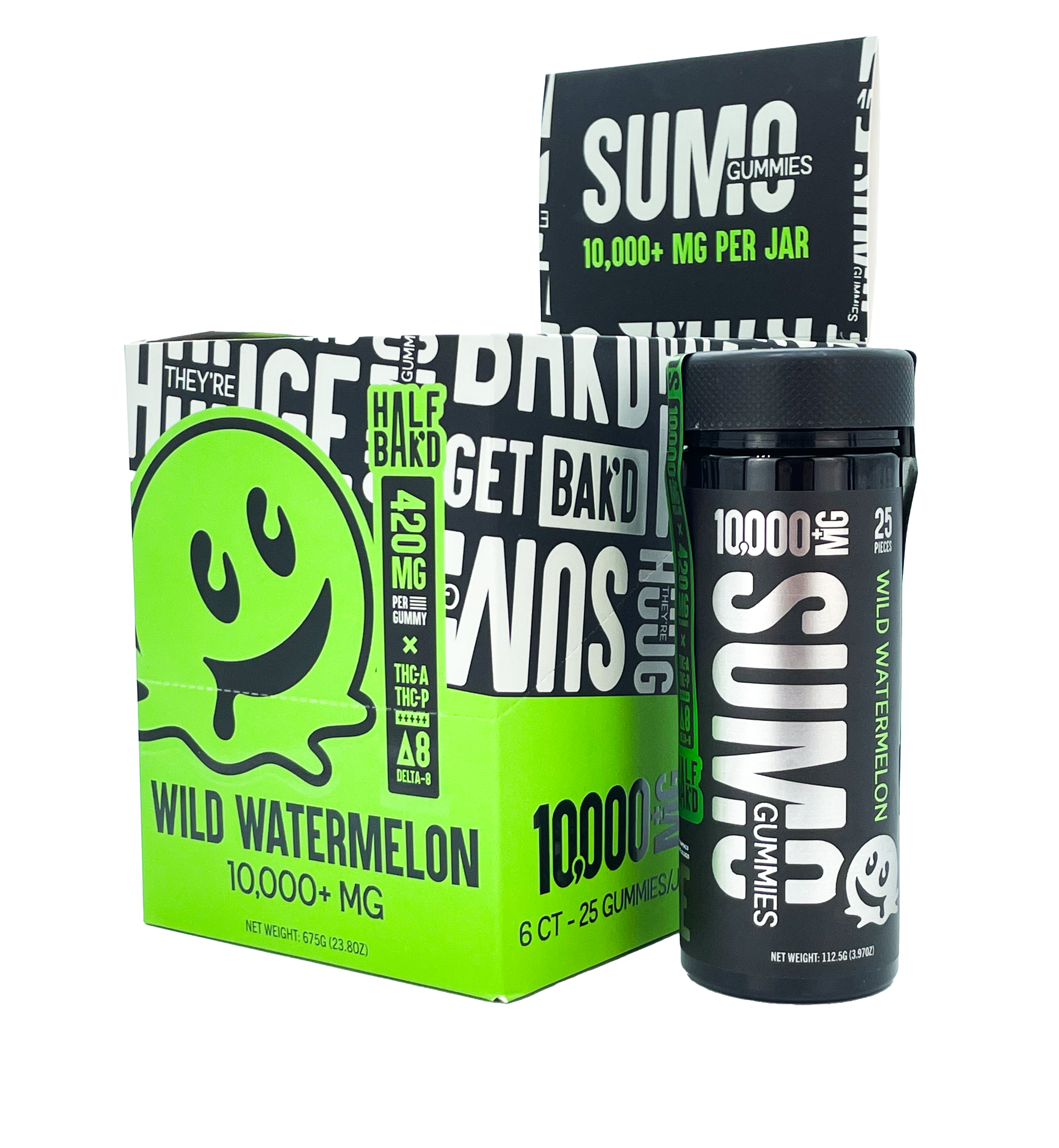 Half Bak'd - Sumo THC-A/THC-P/D9 Gummies 10,000mg 25ct – SkycoDistro