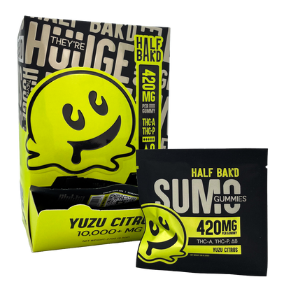 Half Bak'd - Sumo THC-A/THC-P/D9 Gummies 2ct 840mg 30pk Display